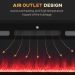 HOMCOM 127 cm Recessed/Wall-Mounted Electric Fireplace, 9 Flame Colors, 1000/2000W, with Remote Control and Thermostat